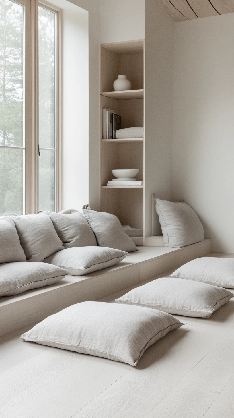 floor pillows reading nook 77