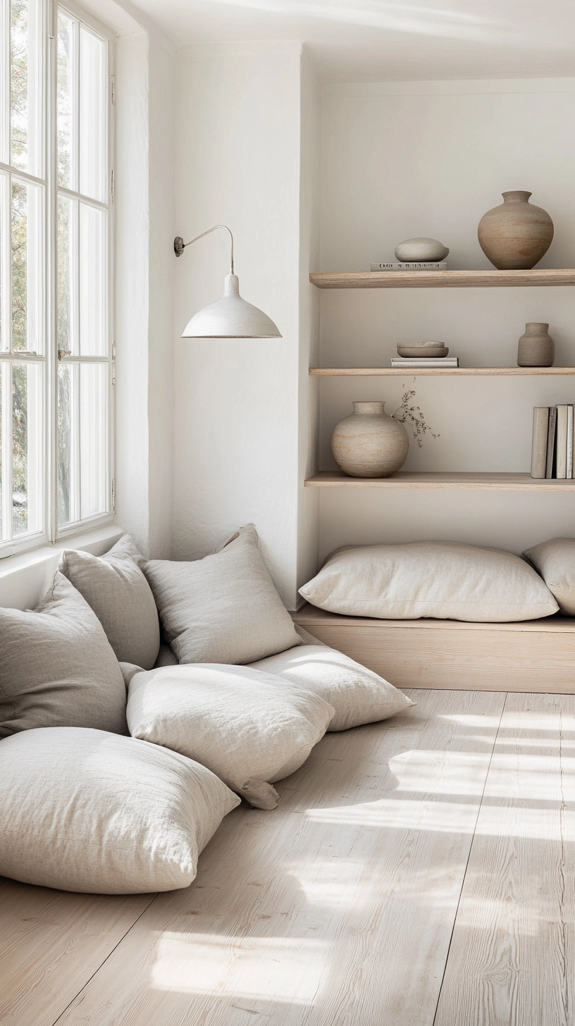 floor pillows reading nook 79