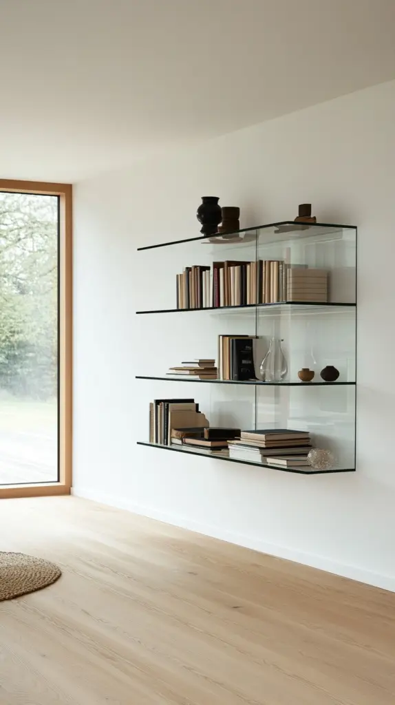 glass bookshelves 1