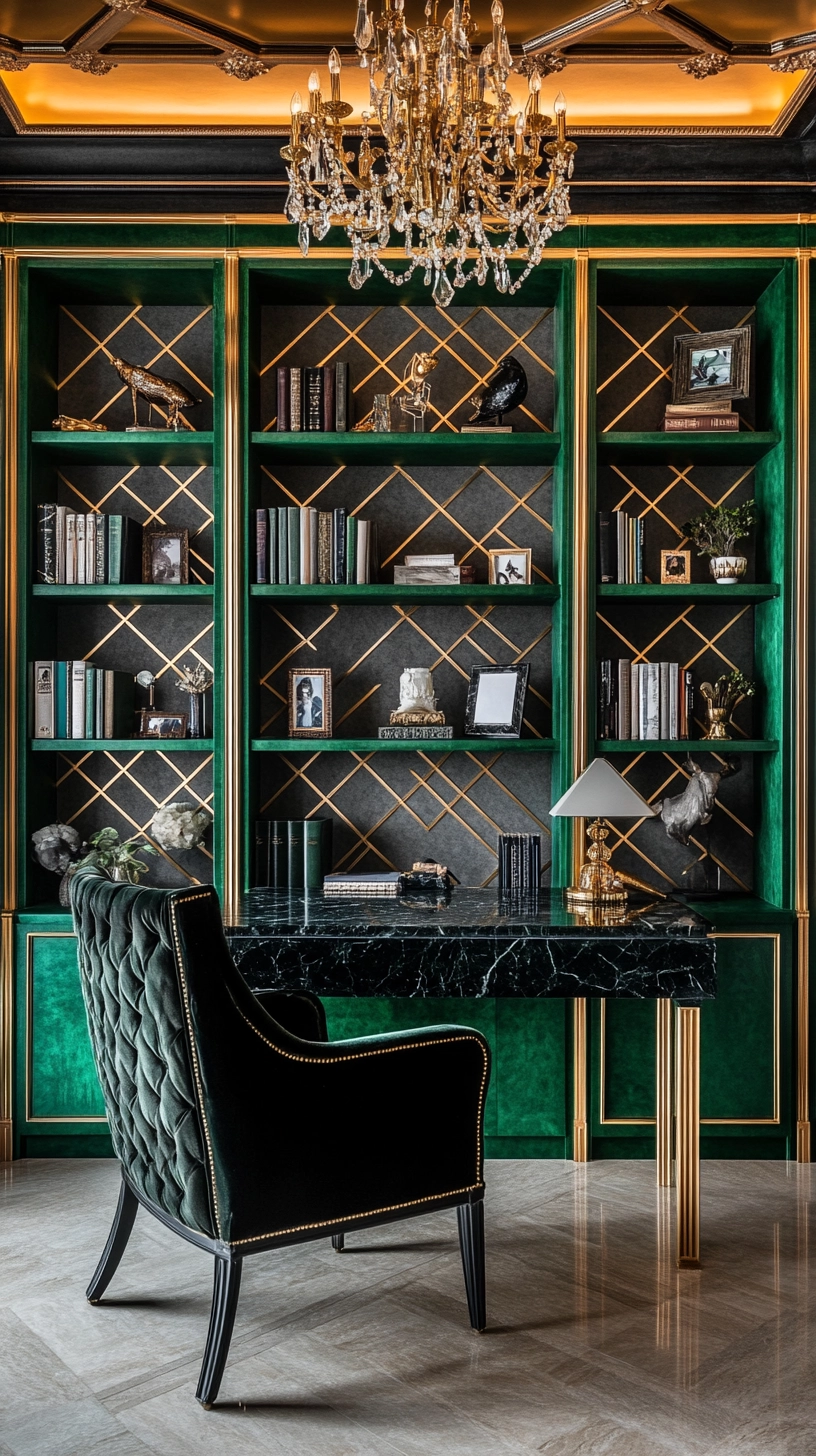green bookshelves 38