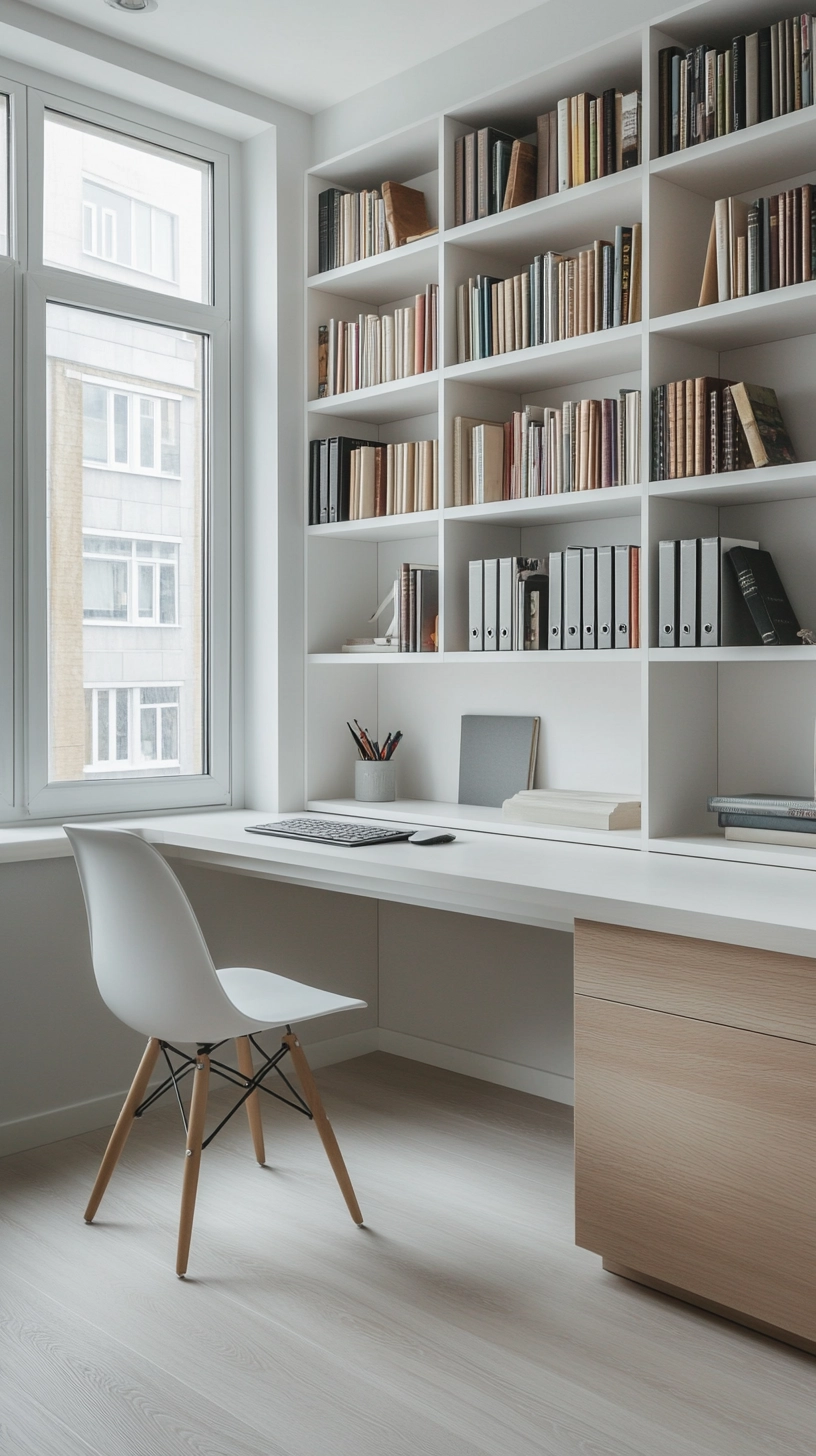 home office with bookshelves 4