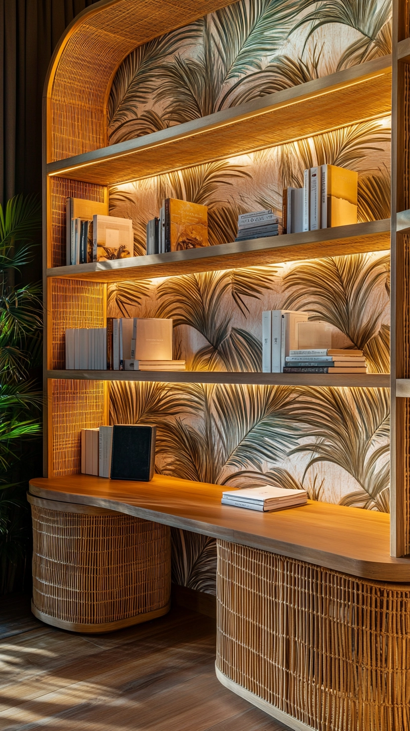 home office with bookshelves 55
