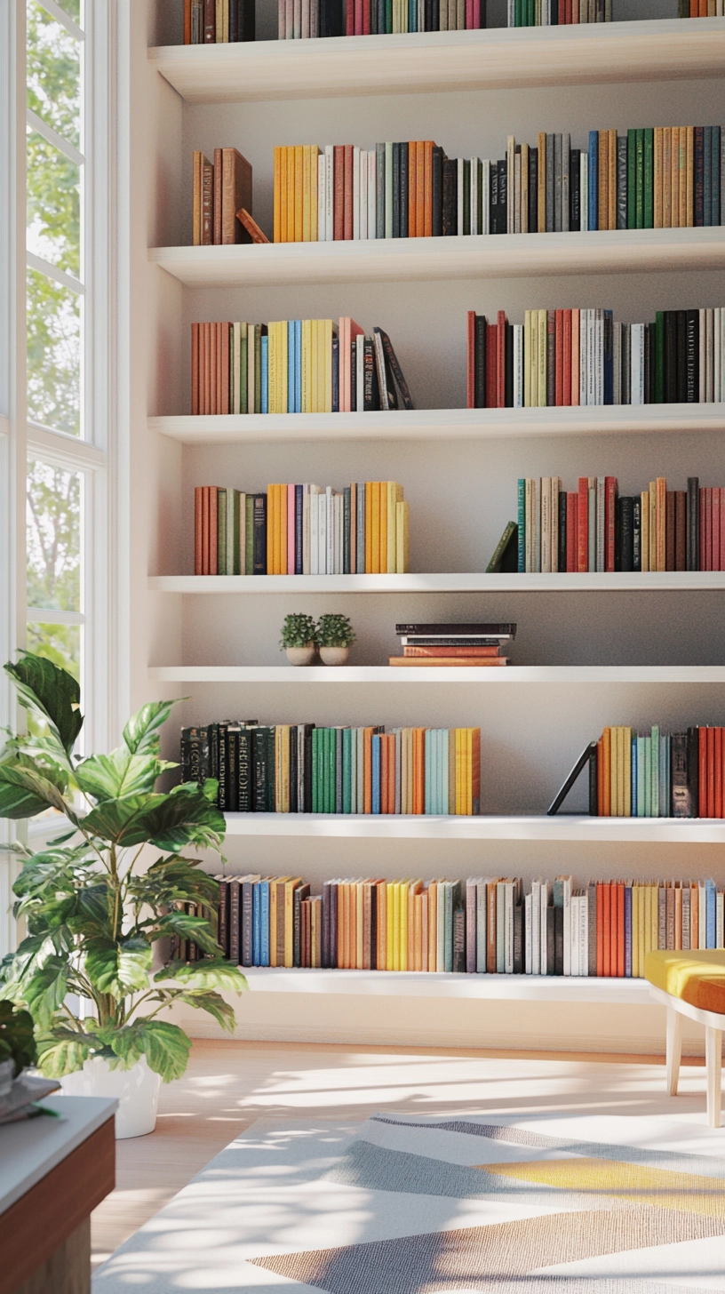 library bookshelves aesthetic 6