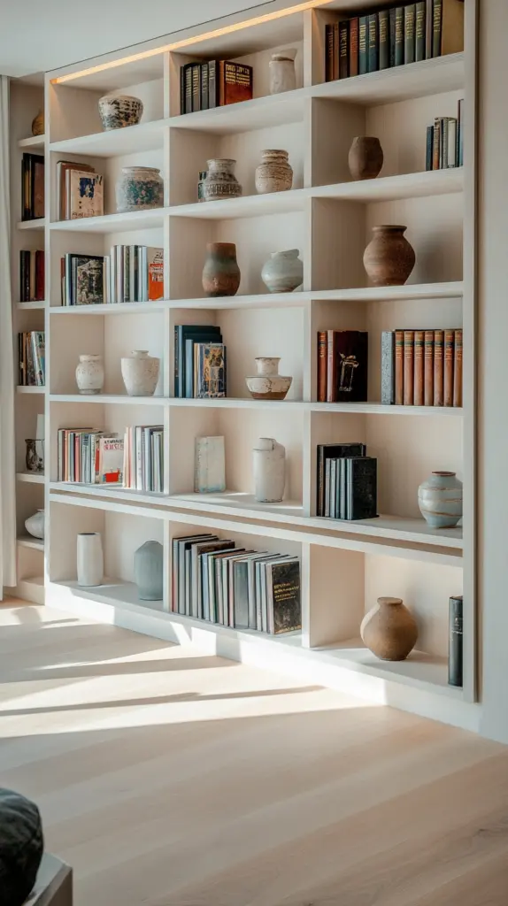 modern built in bookshelves 1