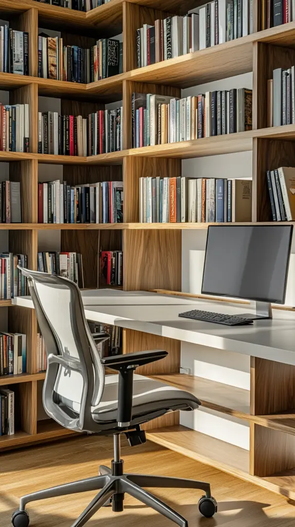 office with bookshelves 1