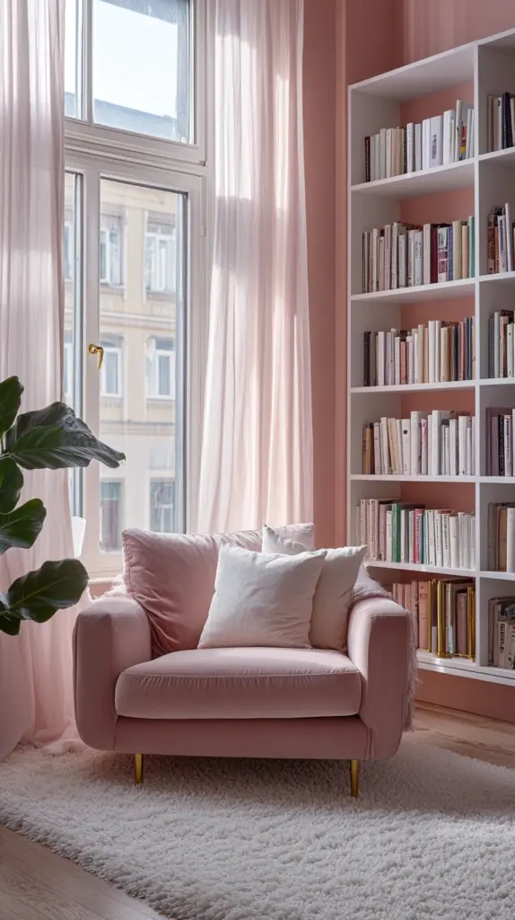 pink reading nook 1