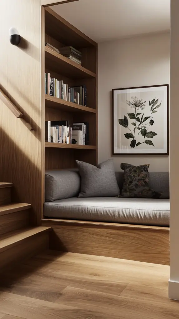 reading nook under stairs 1