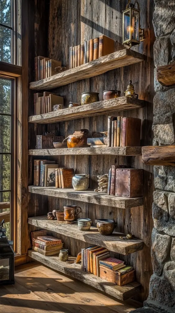 rustic bookshelves 1