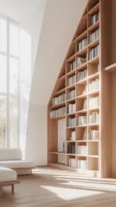 wall bookshelves living room 1