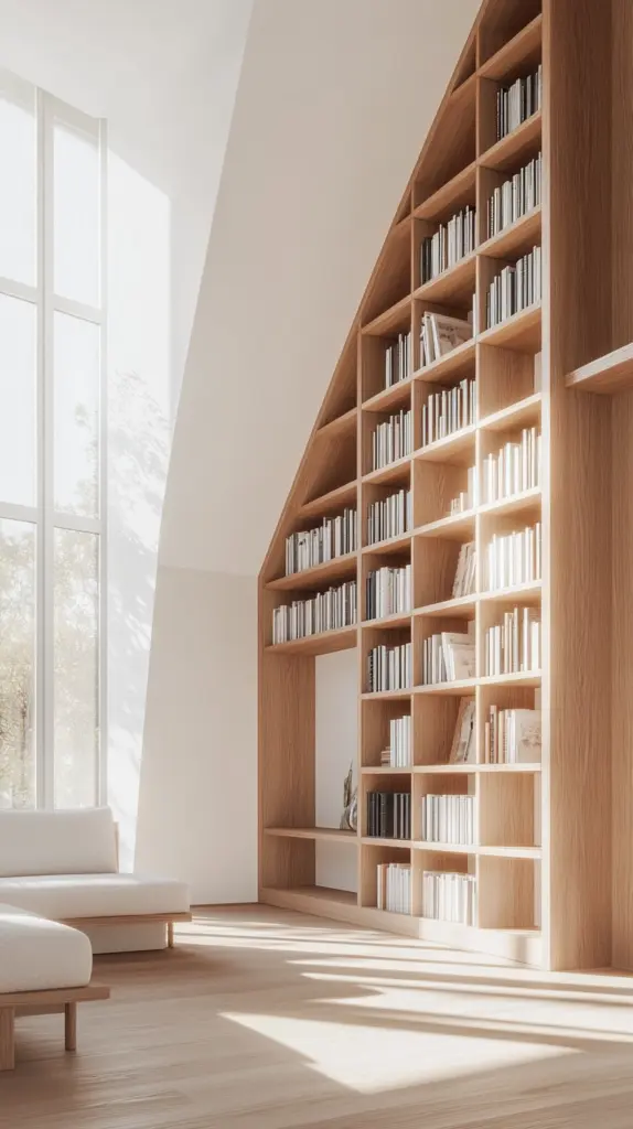 wall bookshelves living room 1