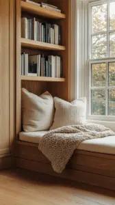 window seat with bookshelves 1